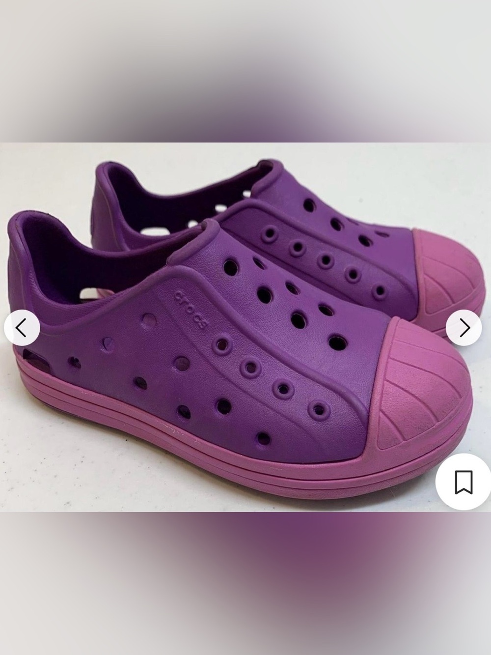 CROCS Kids Purple Slip-On Clog with Pink Trim